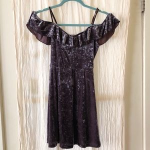 American Eagle NWT Gray Crushed Velvet Dress XS